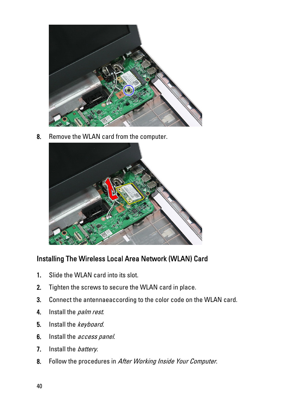 Dell Vostro 3555 (Mid 2011) User Manual | Page 40 / 116