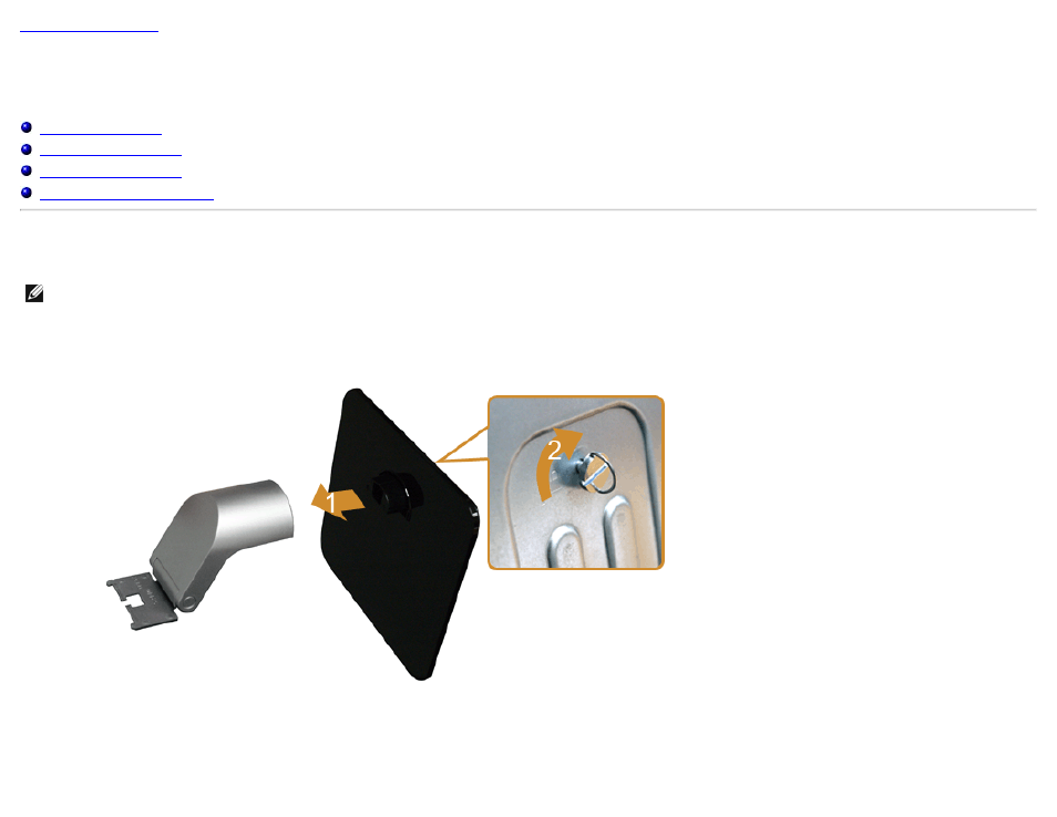 Setting up the monitor, Attaching the stand | Dell S2440L Monitor User Manual | Page 16 / 46