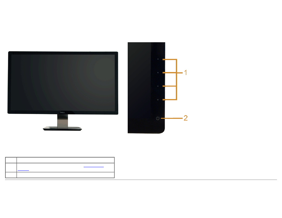 Identifying parts and controls, Front view | Dell S2440L Monitor User Manual | Page 6 / 46