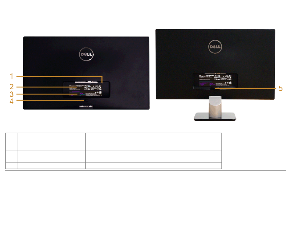 Back view | Dell S2440L Monitor User Manual | Page 7 / 46