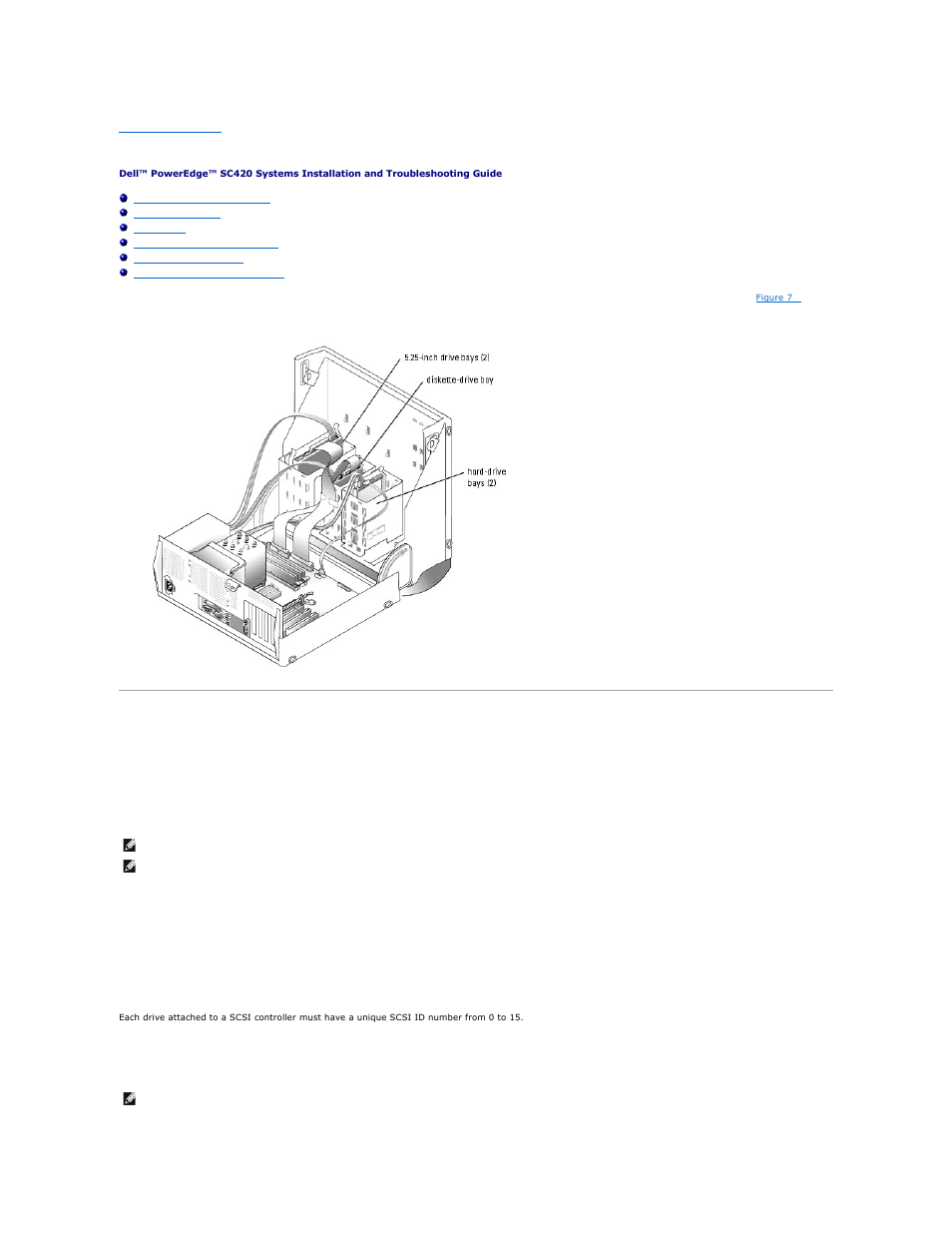 Installing drives, General installation guidelines, Scsi installation guidelines | Dell PowerEdge SC 420 User Manual | Page 54 / 70