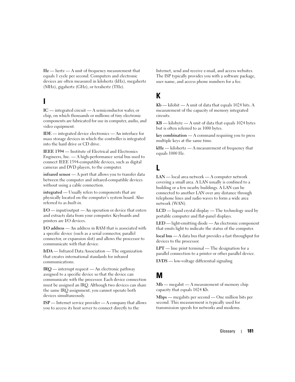 Dell XPS M1210 (MXC062, Mid 2006) User Manual | Page 181 / 192