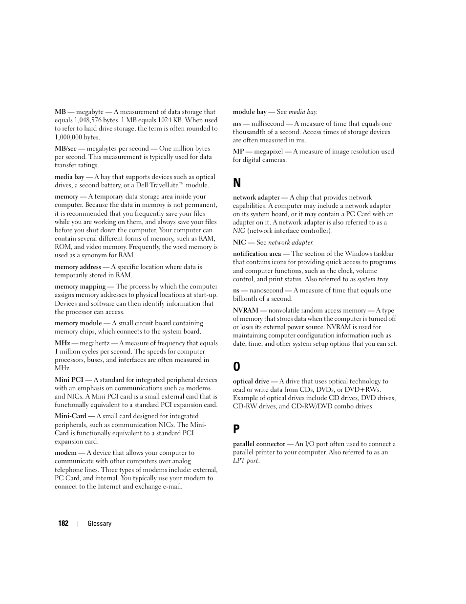 Dell XPS M1210 (MXC062, Mid 2006) User Manual | Page 182 / 192