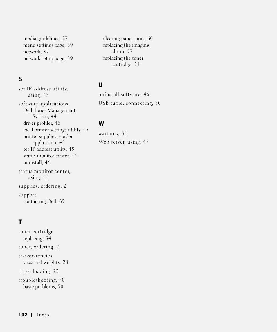Dell 1700/n Mono Laser Printer User Manual | Page 102 / 102