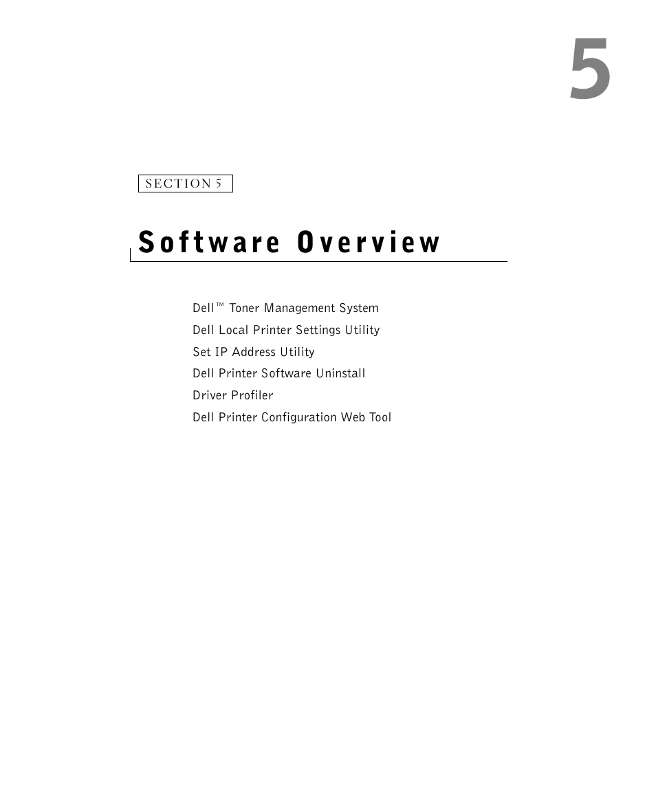 Software overview, Sof tware overview | Dell 1700/n Mono Laser Printer User Manual | Page 43 / 102