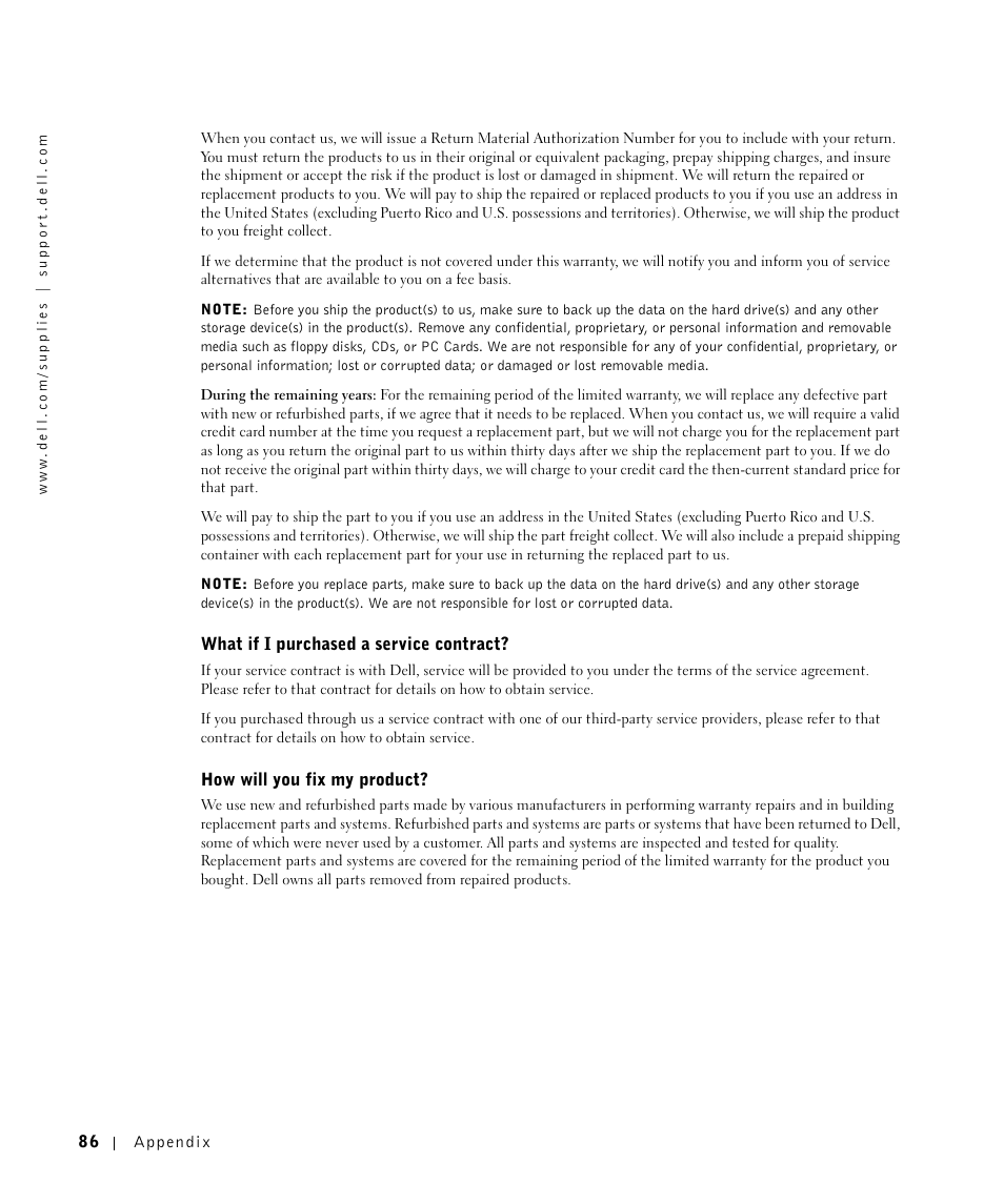 Dell 1700/n Mono Laser Printer User Manual | Page 86 / 102