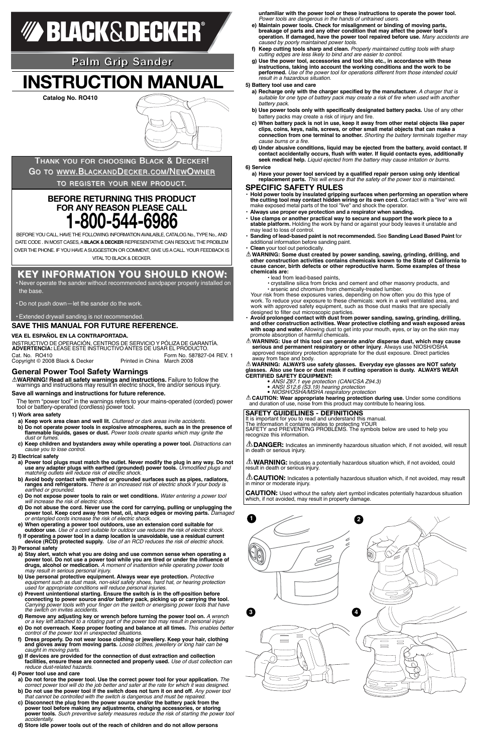 Black & Decker RO410 User Manual | 6 pages