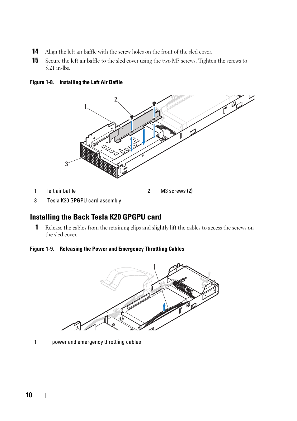 Installing the back tesla k20 gpgpu card | Dell PowerEdge C8000 User Manual | Page 10 / 16