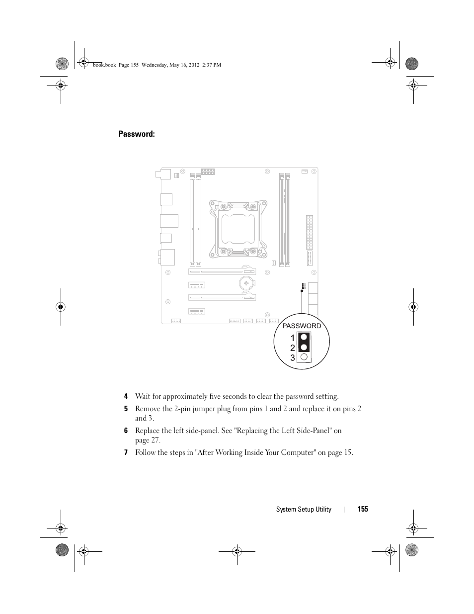 Password | Dell Alienware Aurora R4 (Late 2011) User Manual | Page 155 / 162