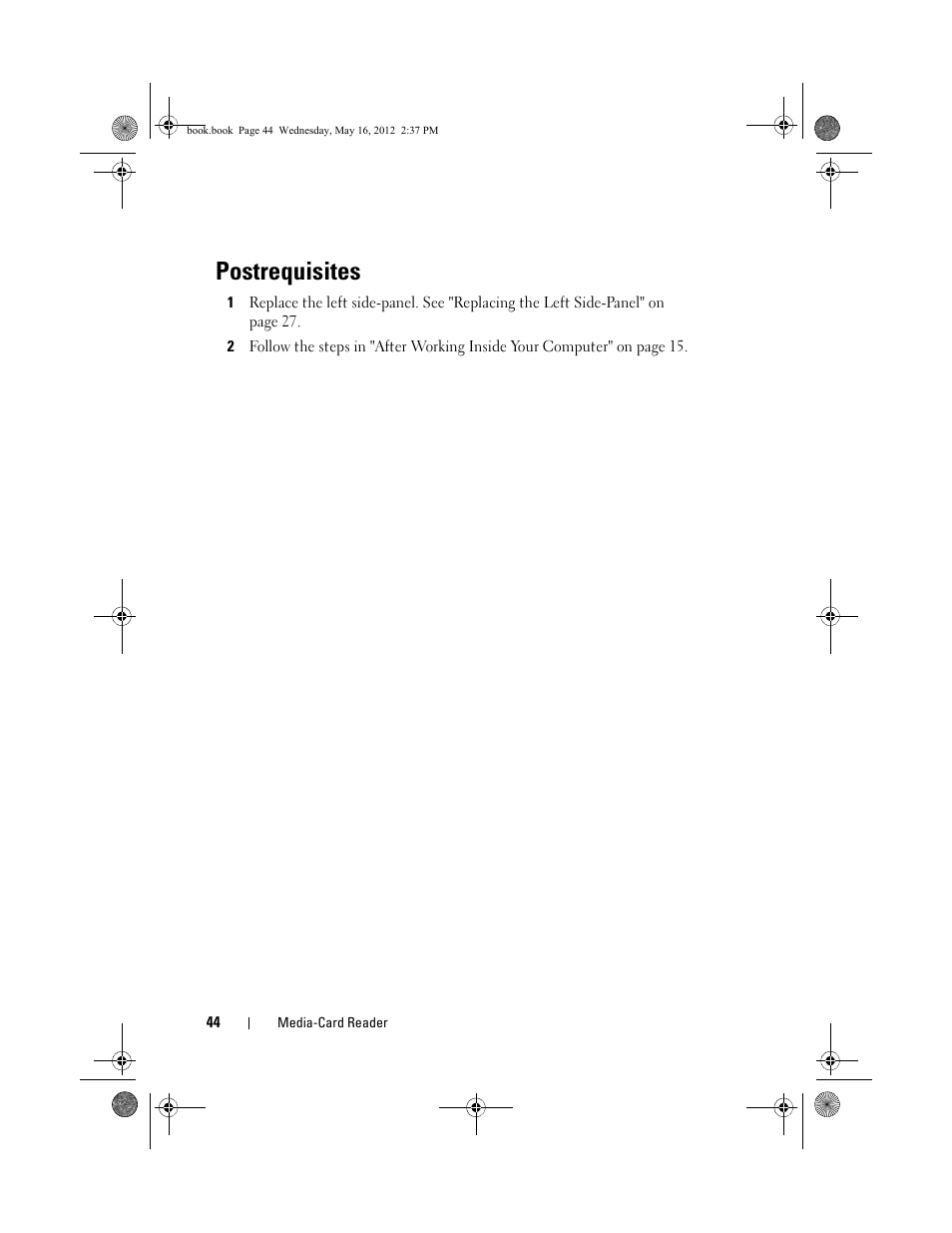 Postrequisites | Dell Alienware Aurora R4 (Late 2011) User Manual | Page 44 / 162