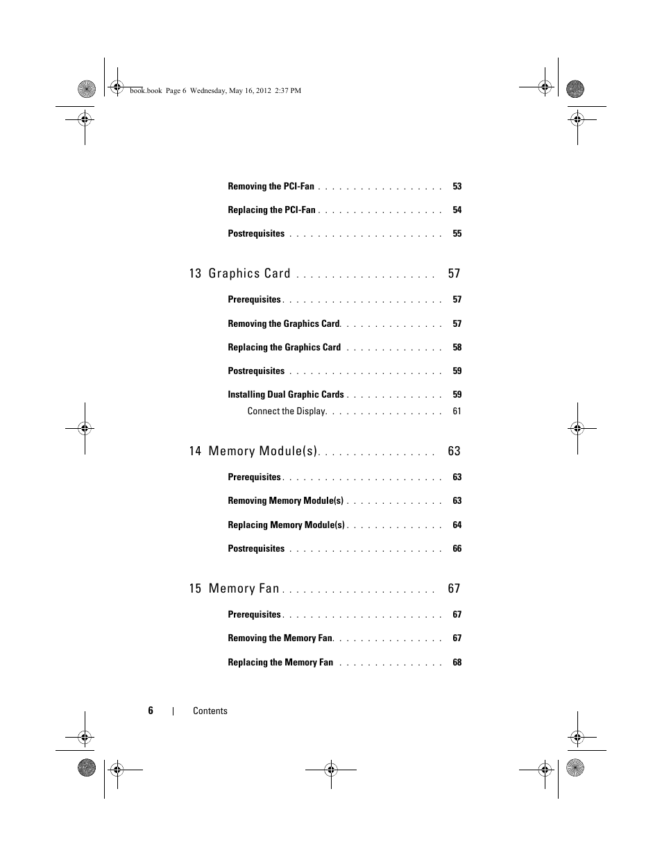 13 graphics card | Dell Alienware Aurora R4 (Late 2011) User Manual | Page 6 / 162
