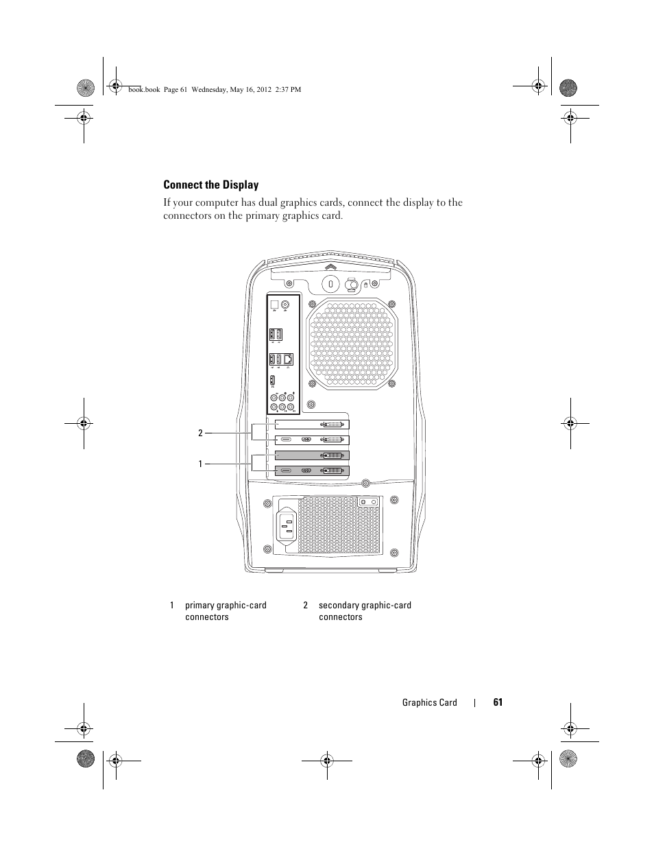 Connect the display | Dell Alienware Aurora R4 (Late 2011) User Manual | Page 61 / 162