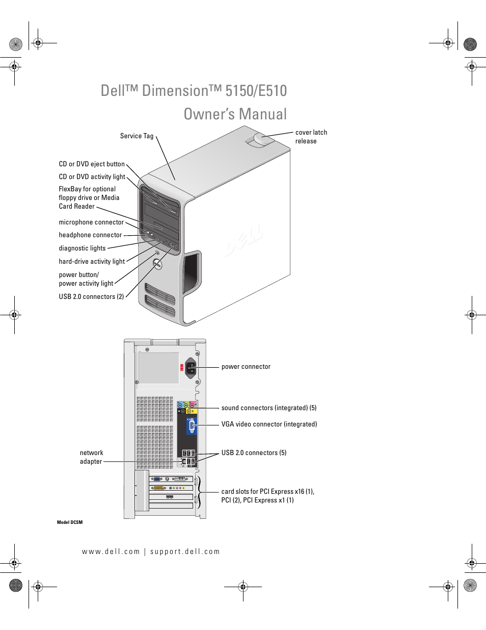 Dell Dimension 5150/E510 User Manual | 142 pages