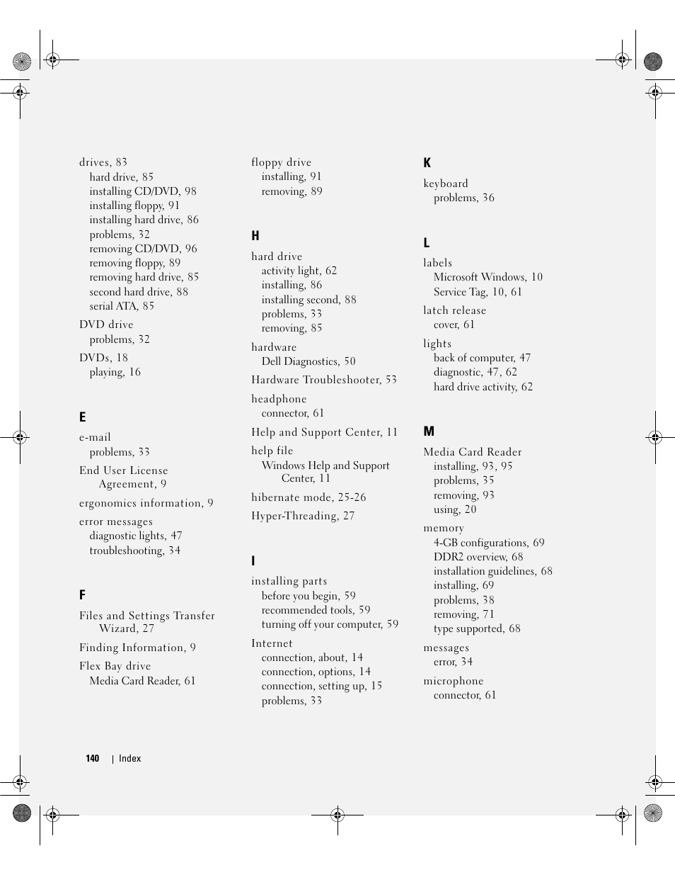 Dell Dimension 5150/E510 User Manual | Page 140 / 142