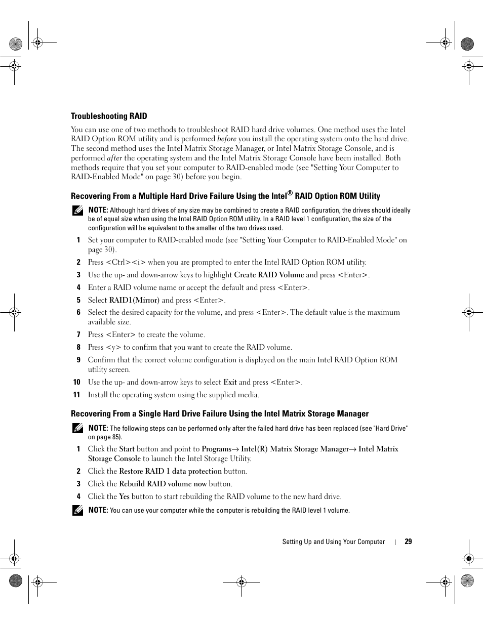 Troubleshooting raid | Dell Dimension 5150/E510 User Manual | Page 29 / 142