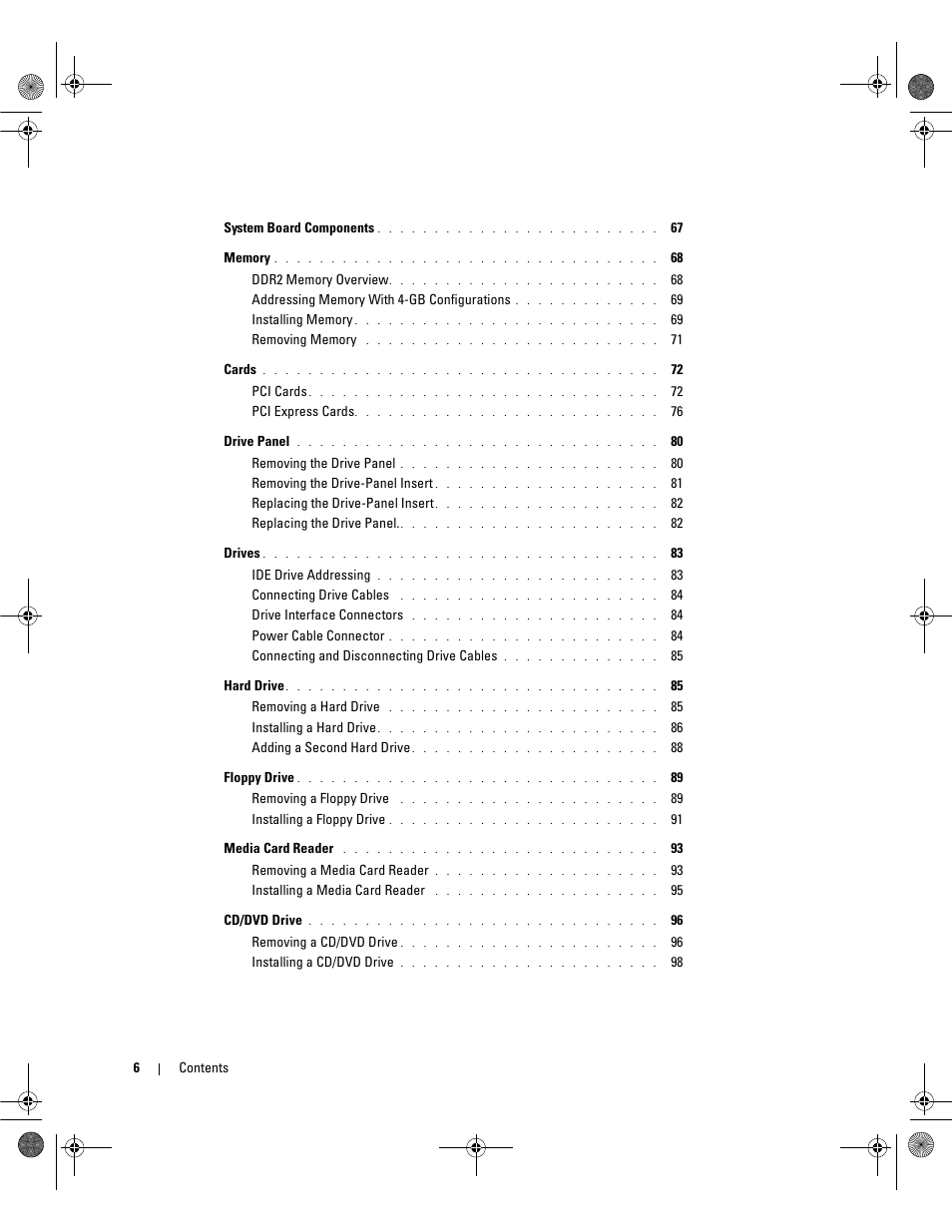 Dell Dimension 5150/E510 User Manual | Page 6 / 142
