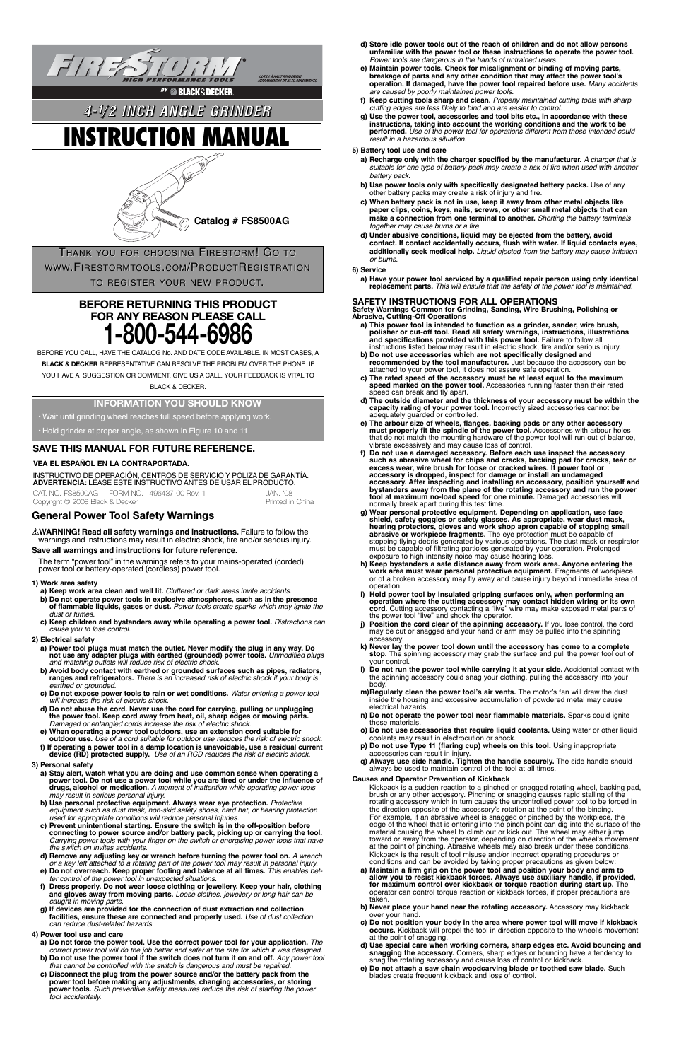 Black & Decker Fire Storm 496437-00 User Manual | 9 pages