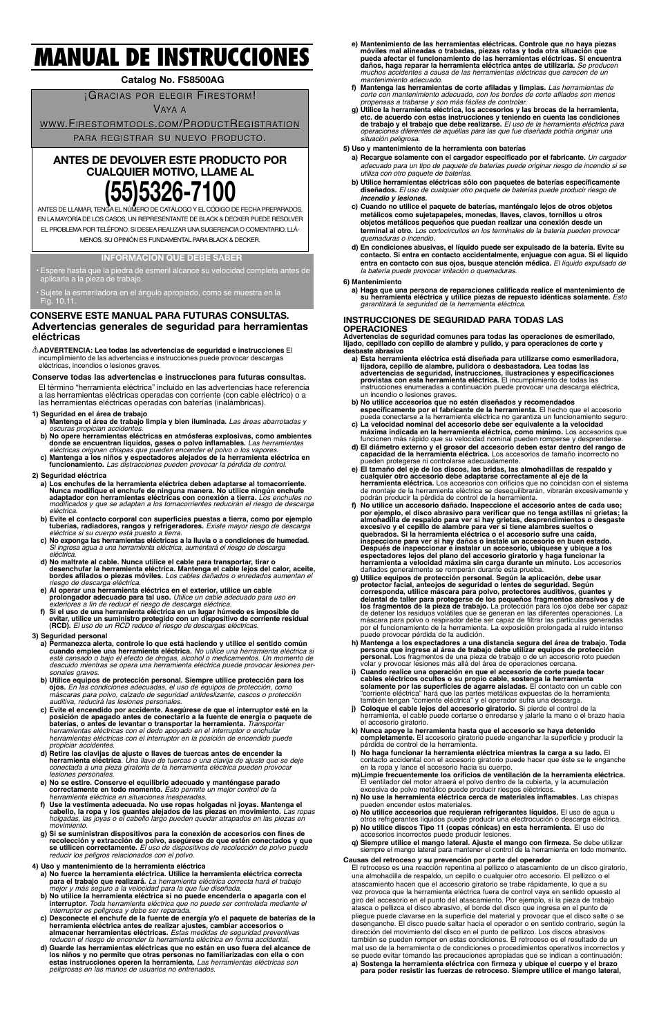 Manual de instrucciones | Black & Decker Fire Storm 496437-00 User Manual | Page 7 / 9