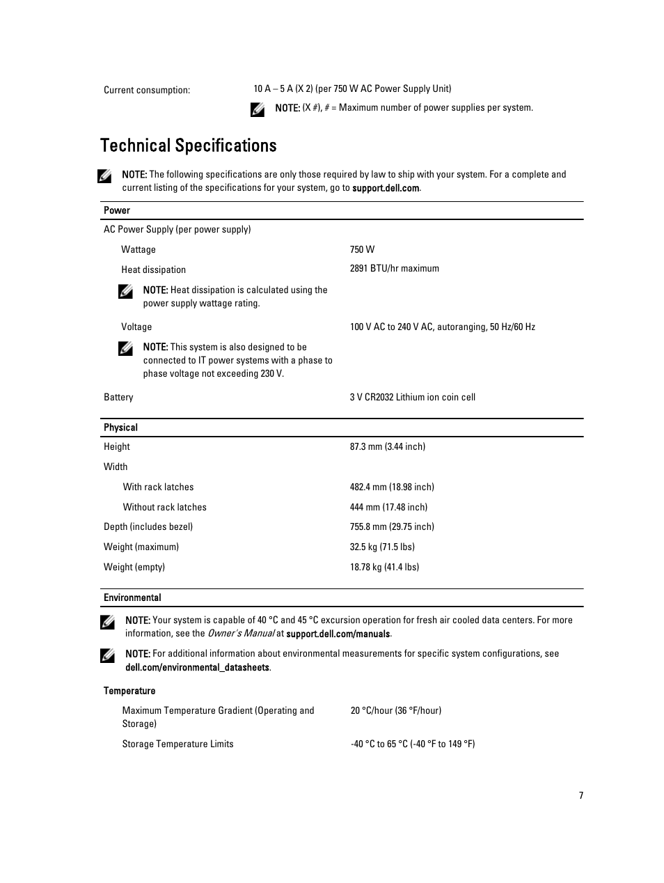 Technical specifications | Dell Powervault DL2300 User Manual | Page 7 / 9