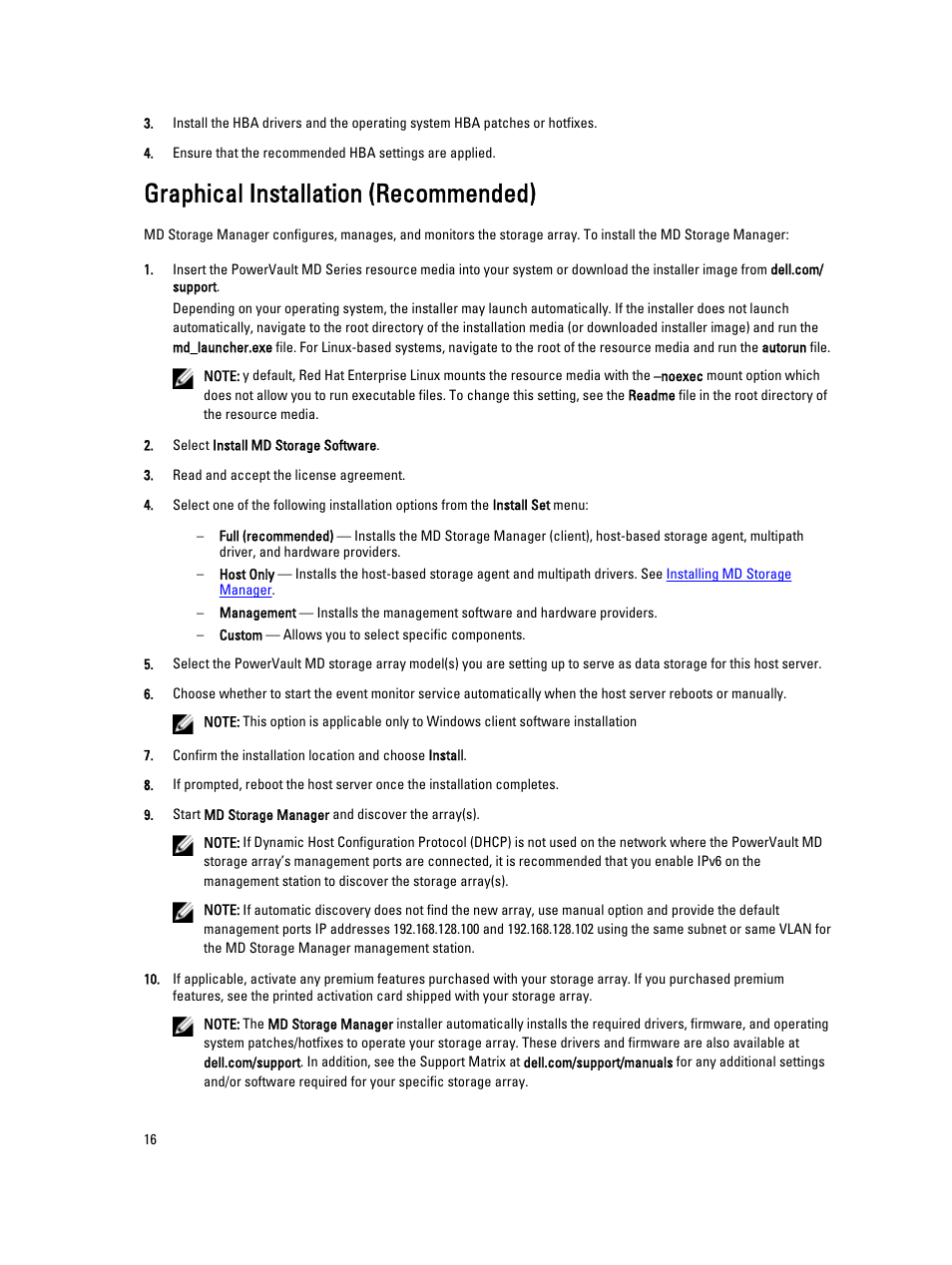 Graphical installation (recommended) | Dell PowerVault MD3260 User Manual | Page 16 / 24