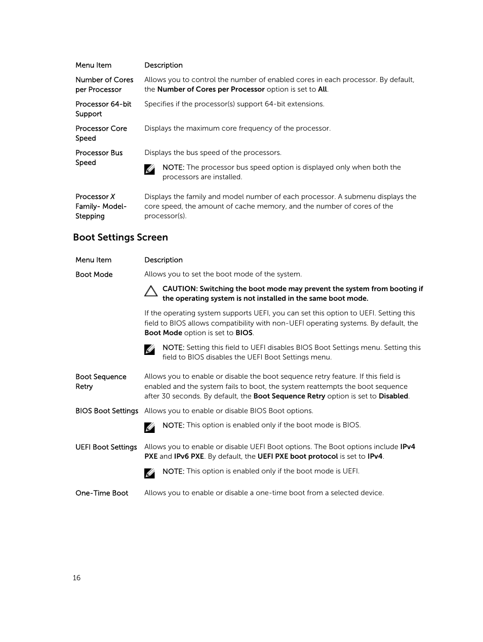 Boot settings screen | Dell PowerEdge VRTX User Manual | Page 16 / 159