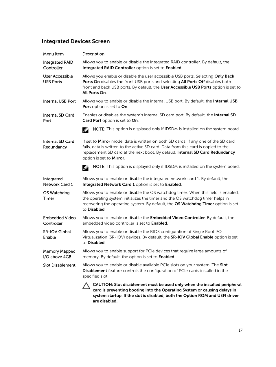 Integrated devices screen | Dell PowerEdge VRTX User Manual | Page 17 / 159