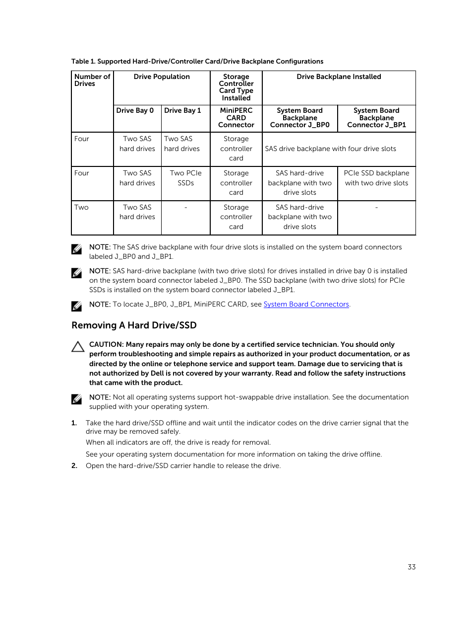 Removing a hard drive/ssd | Dell PowerEdge VRTX User Manual | Page 33 / 159