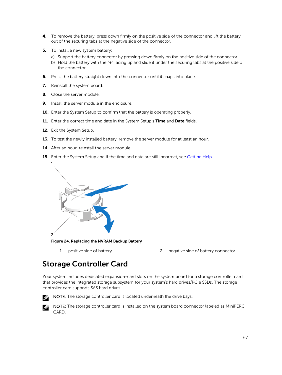 Storage controller card | Dell PowerEdge VRTX User Manual | Page 67 / 159