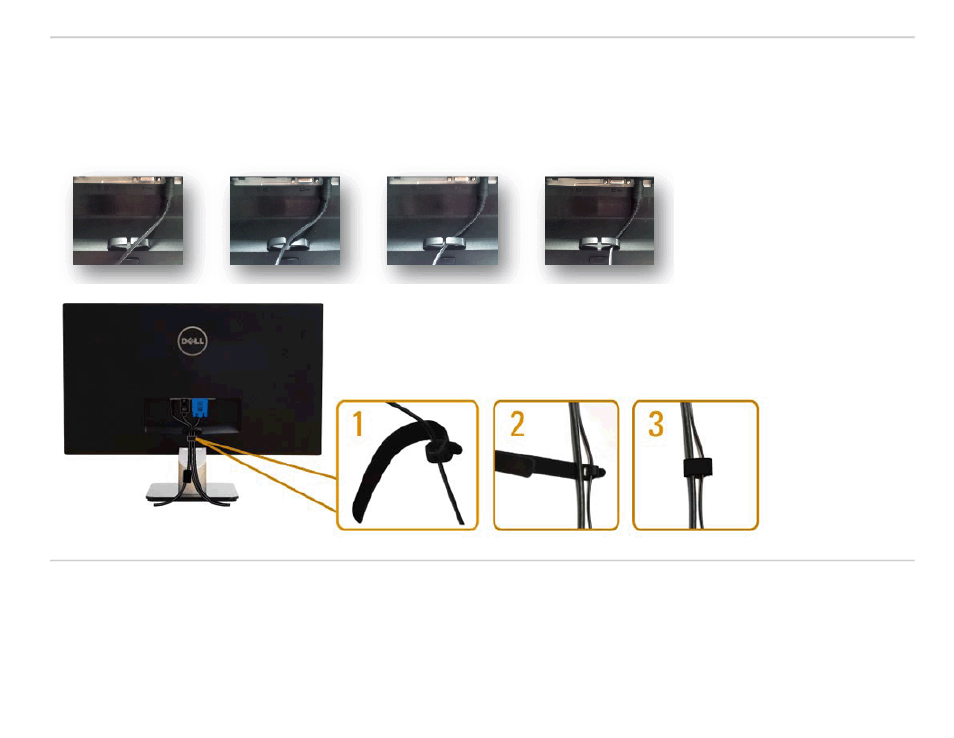 Organizing your cables, Removing the monitor stand | Dell S2240L Monitor User Manual | Page 19 / 44