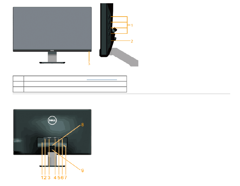 Back view | Dell S2240L Monitor User Manual | Page 5 / 44