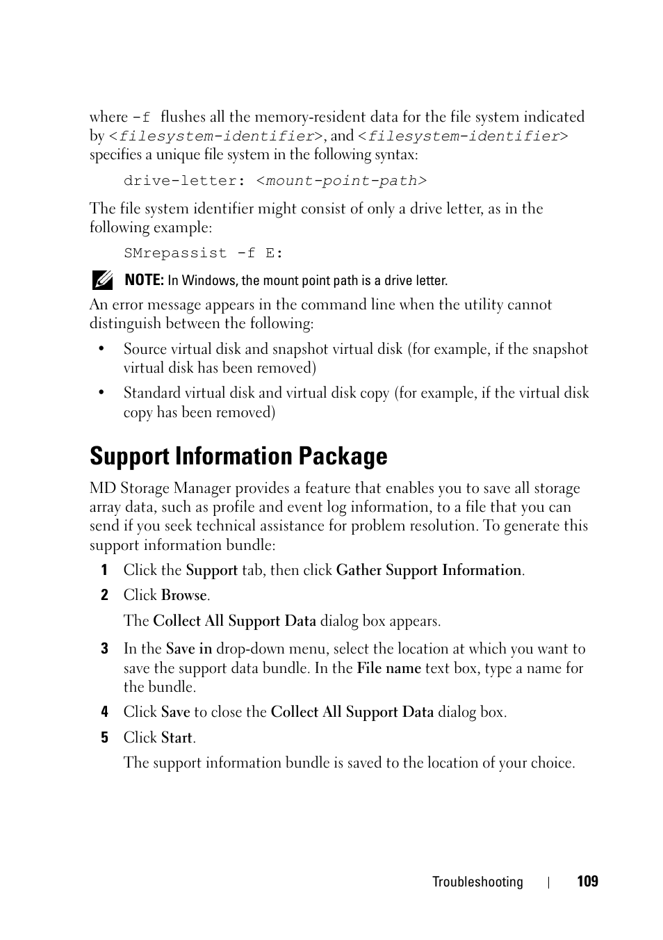 Support information package | Dell PowerVault MD3000 User Manual | Page 109 / 120
