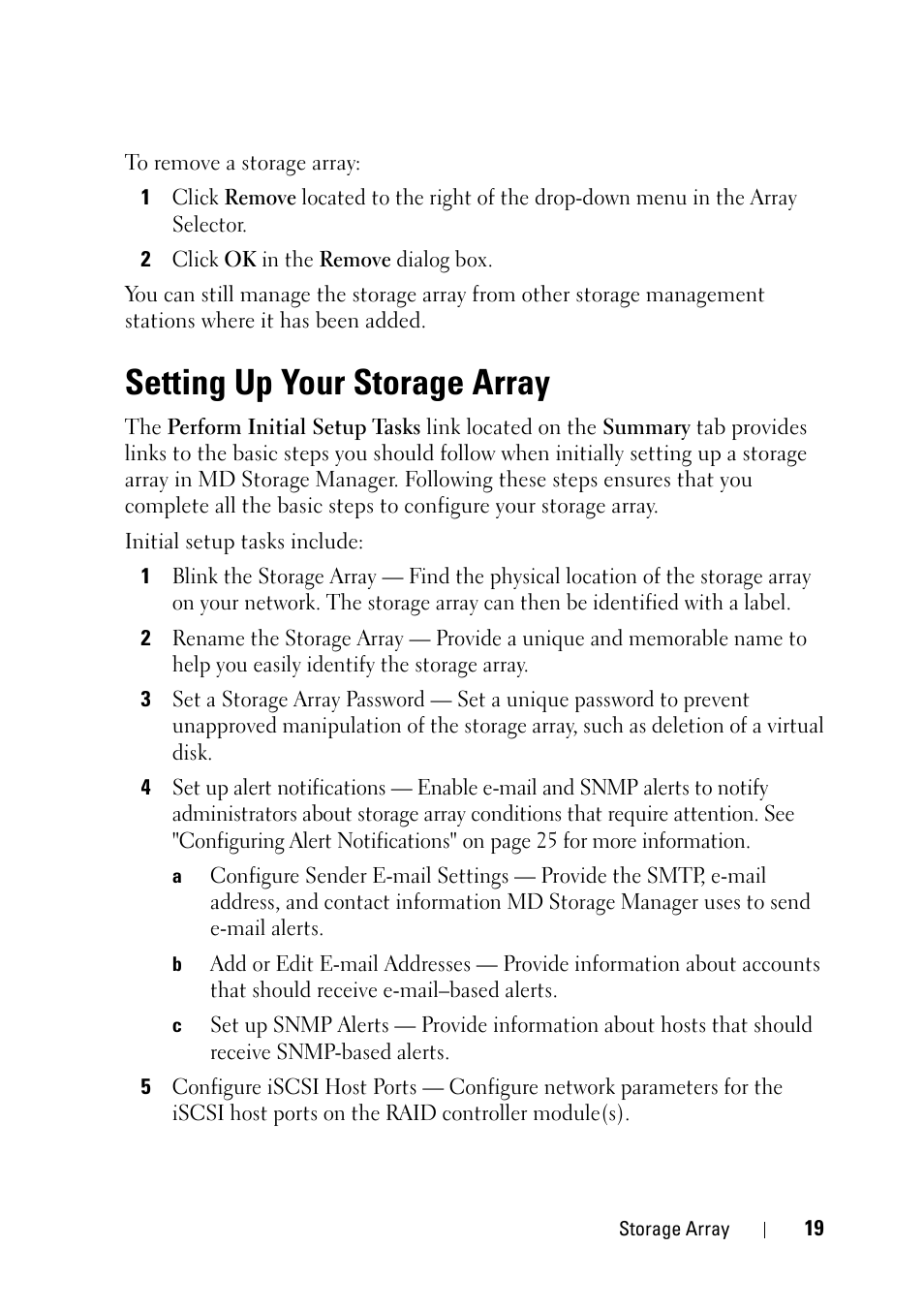 Setting up your storage array | Dell PowerVault MD3000 User Manual | Page 19 / 120