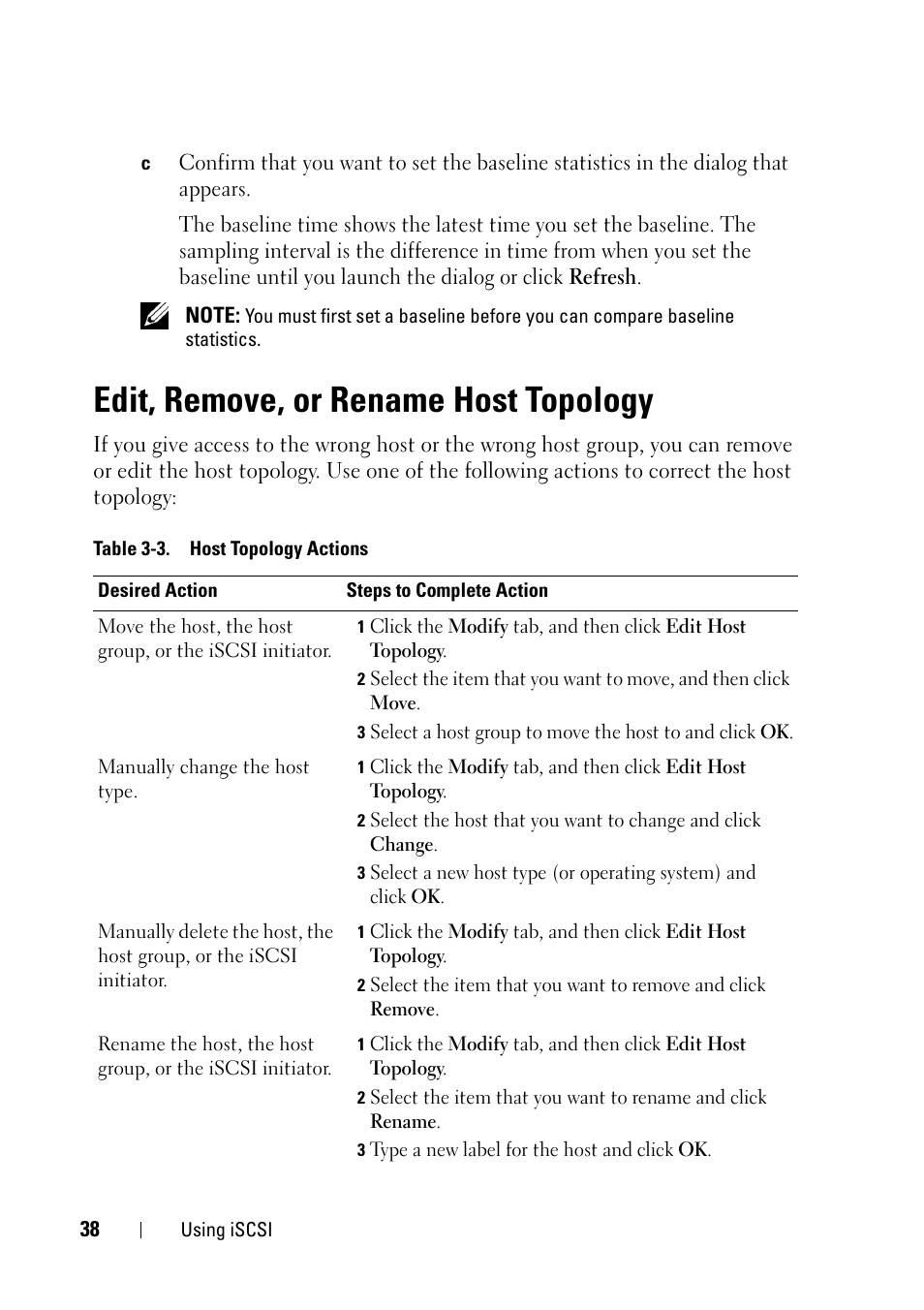 Edit, remove, or rename host topology | Dell PowerVault MD3000 User Manual | Page 38 / 120