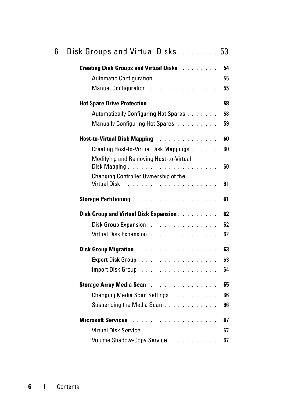6 disk groups and virtual disks | Dell PowerVault MD3000 User Manual | Page 6 / 120