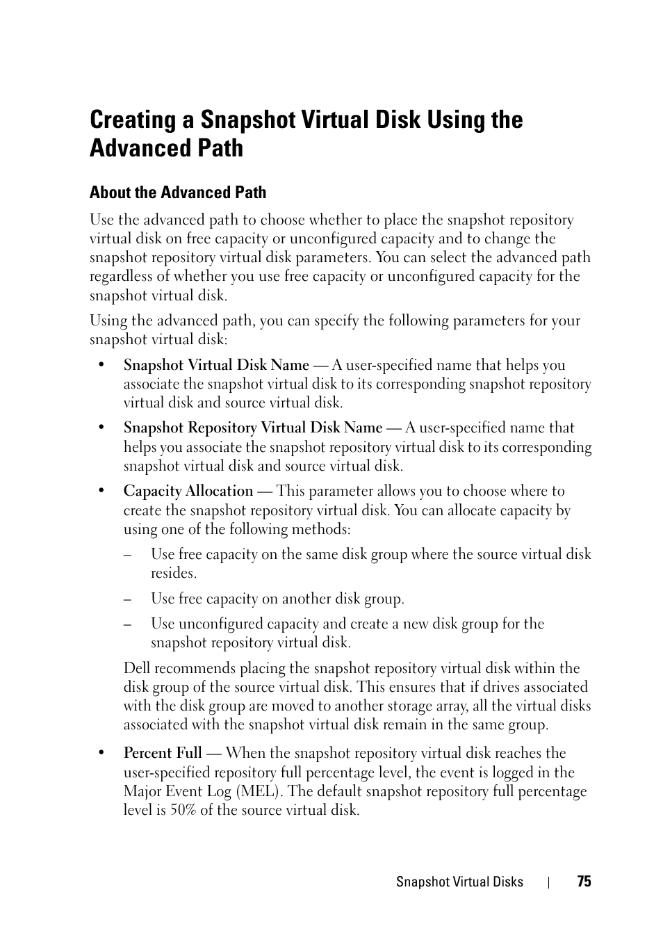 About the advanced path | Dell PowerVault MD3000 User Manual | Page 75 / 120