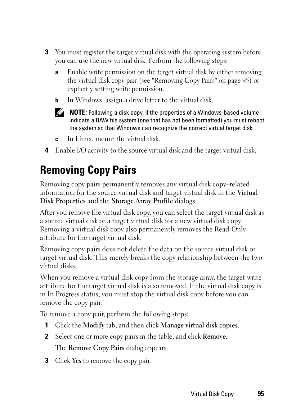 Removing copy pairs | Dell PowerVault MD3000 User Manual | Page 95 / 120