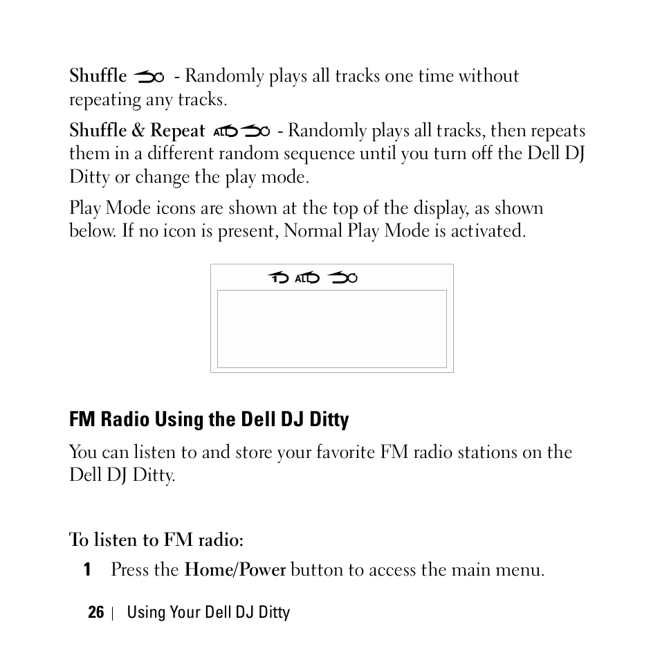 Fm radio using the dell dj ditty, Fm radio using the dell dj ditty" on | Dell DJ Ditty User Manual | Page 26 / 70