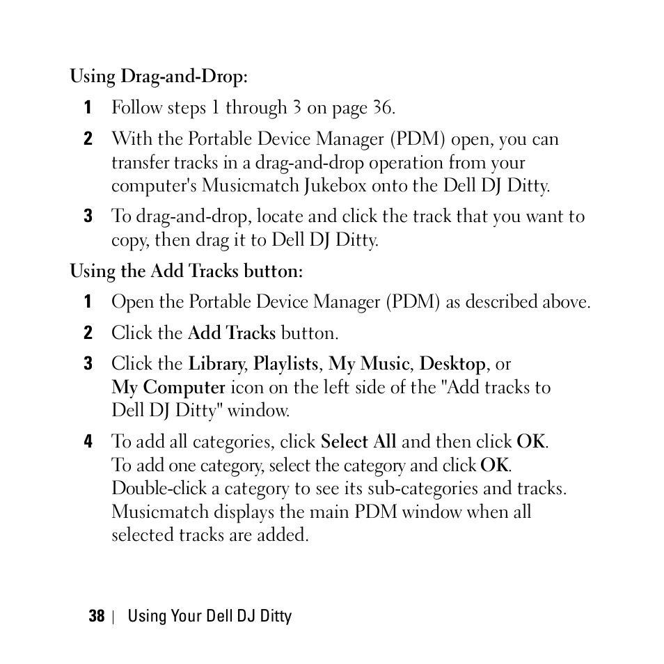 Dell DJ Ditty User Manual | Page 38 / 70