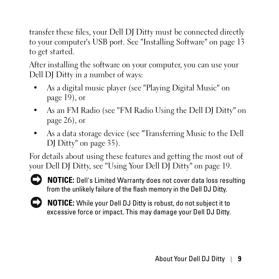 Dell DJ Ditty User Manual | Page 9 / 70