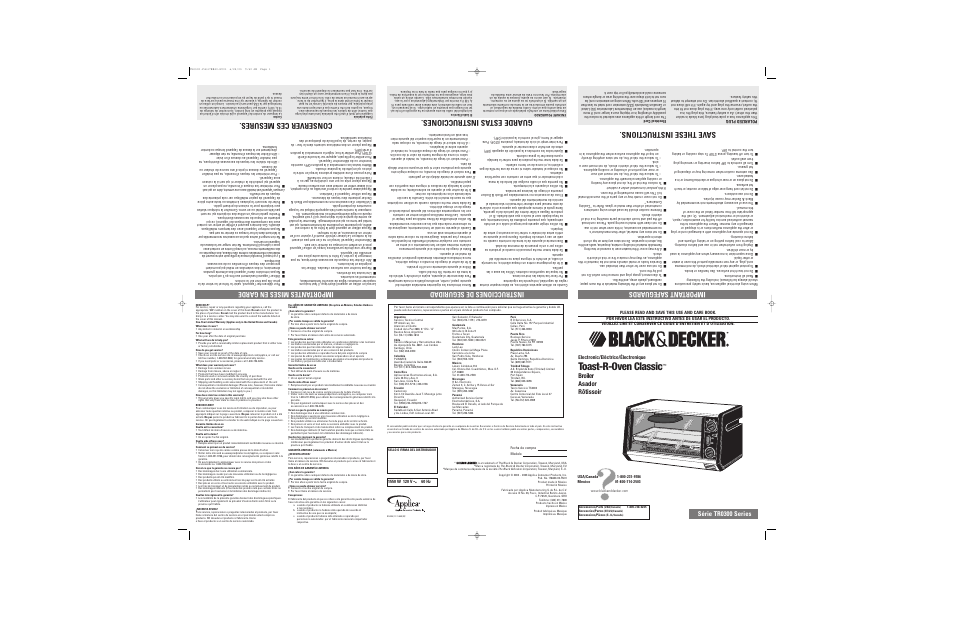 Black & Decker TRO300 User Manual | 2 pages