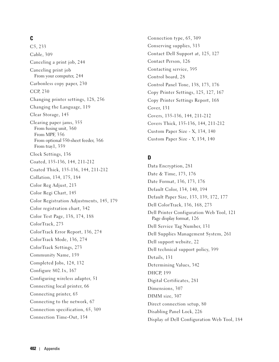 Dell C3760dn Color Laser Printer User Manual | Page 404 / 412