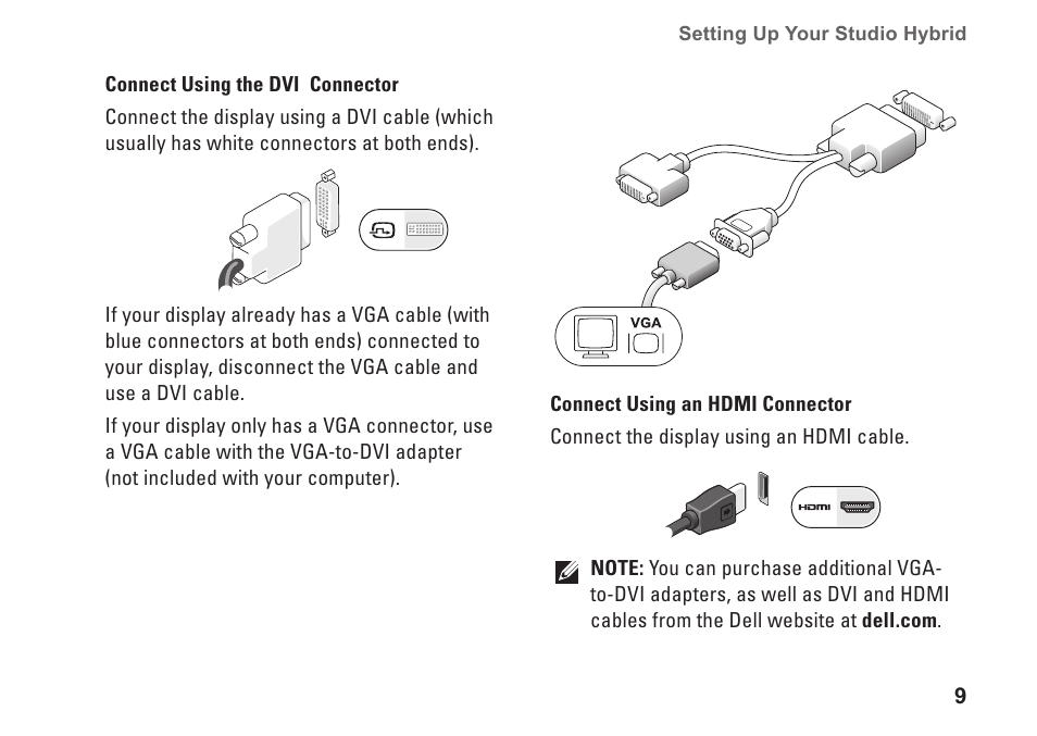 Dell Studio Hybrid D140G (Mid 2008) User Manual | Page 11 / 64