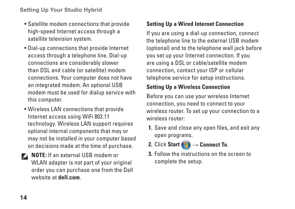 Dell Studio Hybrid D140G (Mid 2008) User Manual | Page 16 / 64