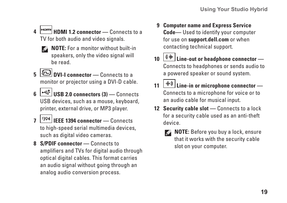 Dell Studio Hybrid D140G (Mid 2008) User Manual | Page 21 / 64