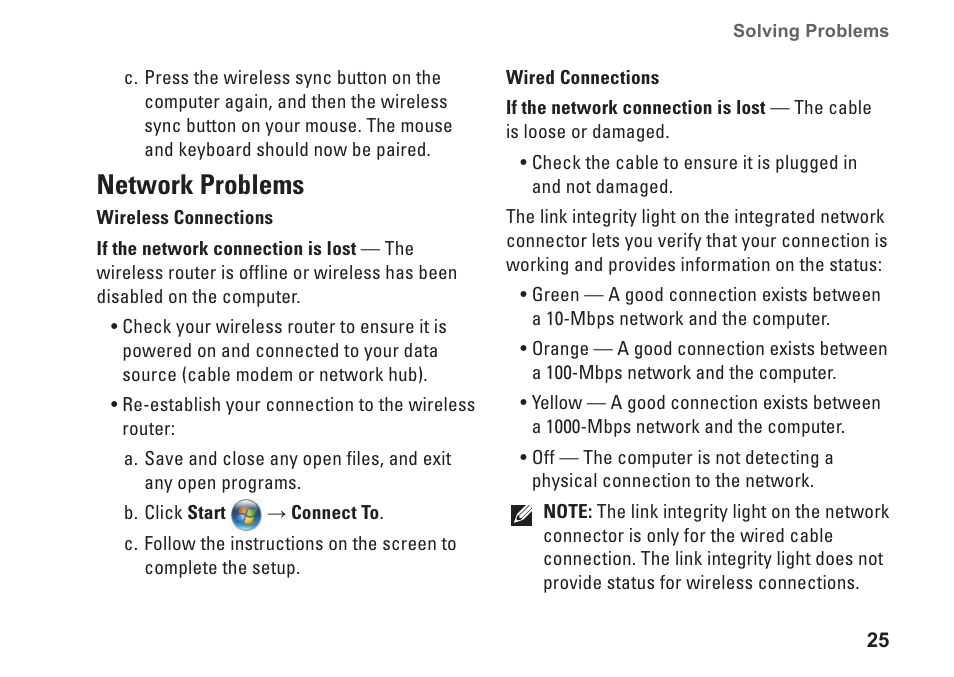 Network problems | Dell Studio Hybrid D140G (Mid 2008) User Manual | Page 27 / 64