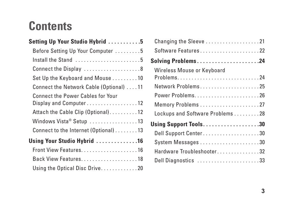 Dell Studio Hybrid D140G (Mid 2008) User Manual | Page 5 / 64