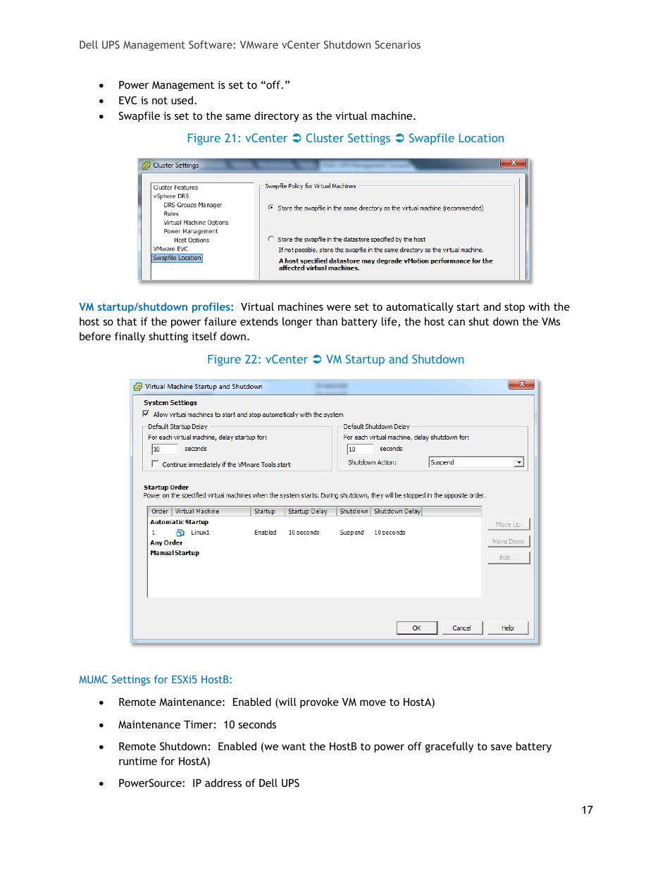 Figure 22: vcenter  vm startup and shutdown | Dell UPS 10000R User Manual | Page 17 / 20