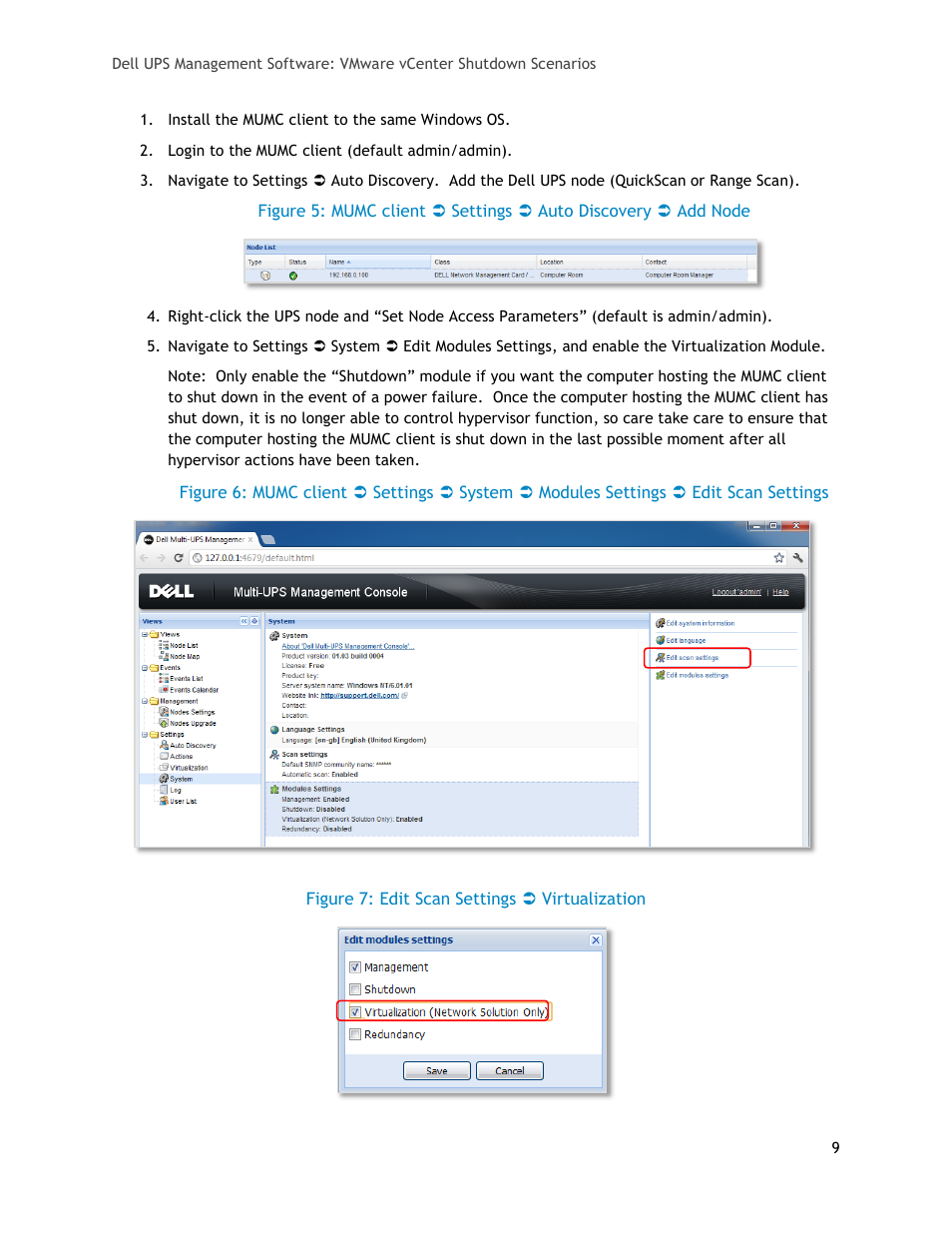Figure 7: edit scan settings  virtualization | Dell UPS 10000R User Manual | Page 9 / 20