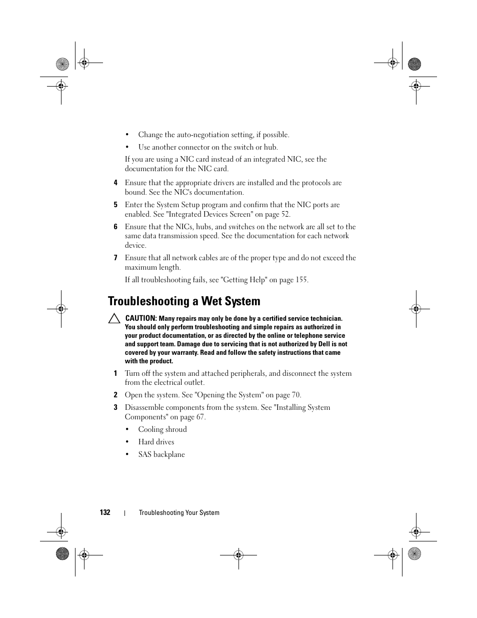Troubleshooting a wet system | Dell DX6012S User Manual | Page 122 / 152