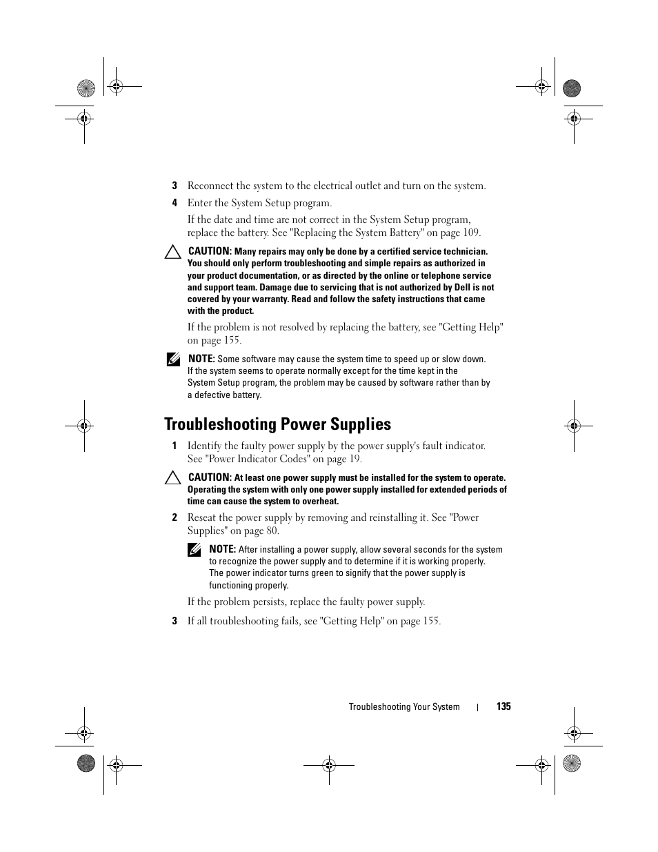 Troubleshooting power supplies | Dell DX6012S User Manual | Page 125 / 152